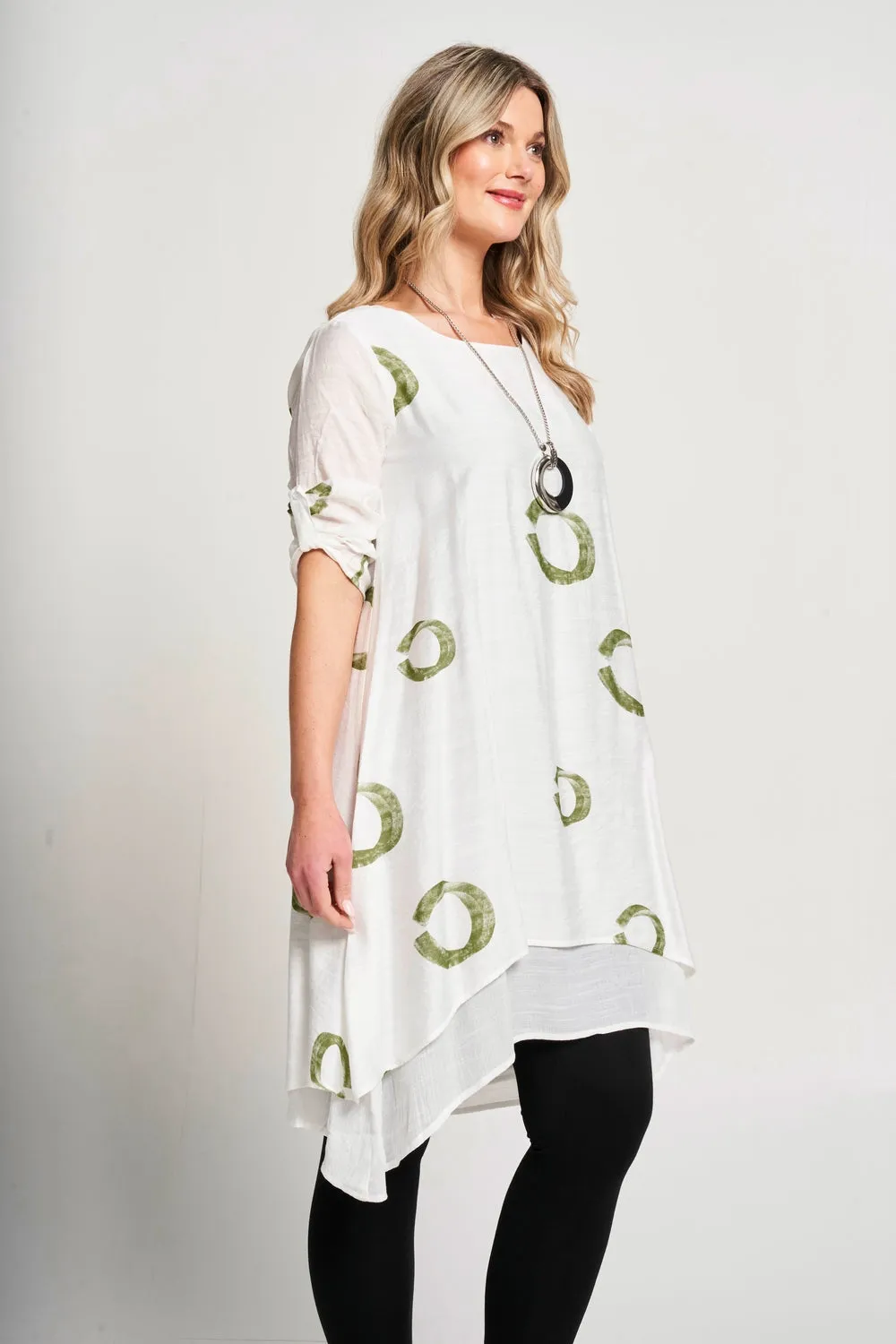 Saloos A-line Double Layer Dress with Necklace