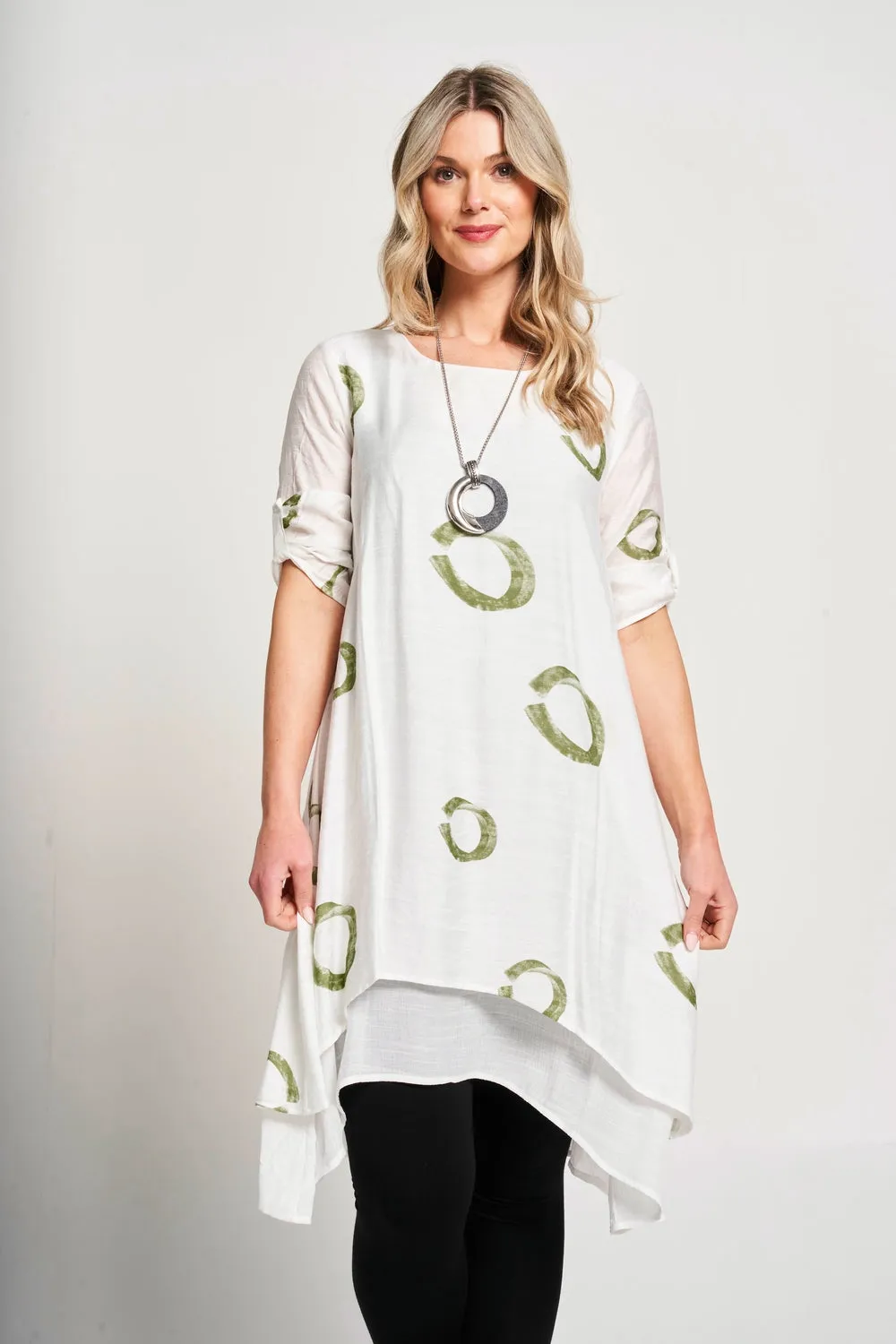 Saloos A-line Double Layer Dress with Necklace