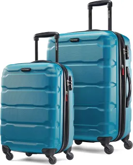 Samsonite Omni PC Hardside Expandable Luggage with Spinner Wheels, Carribbean Blue, 2-Piece Set (20/24)