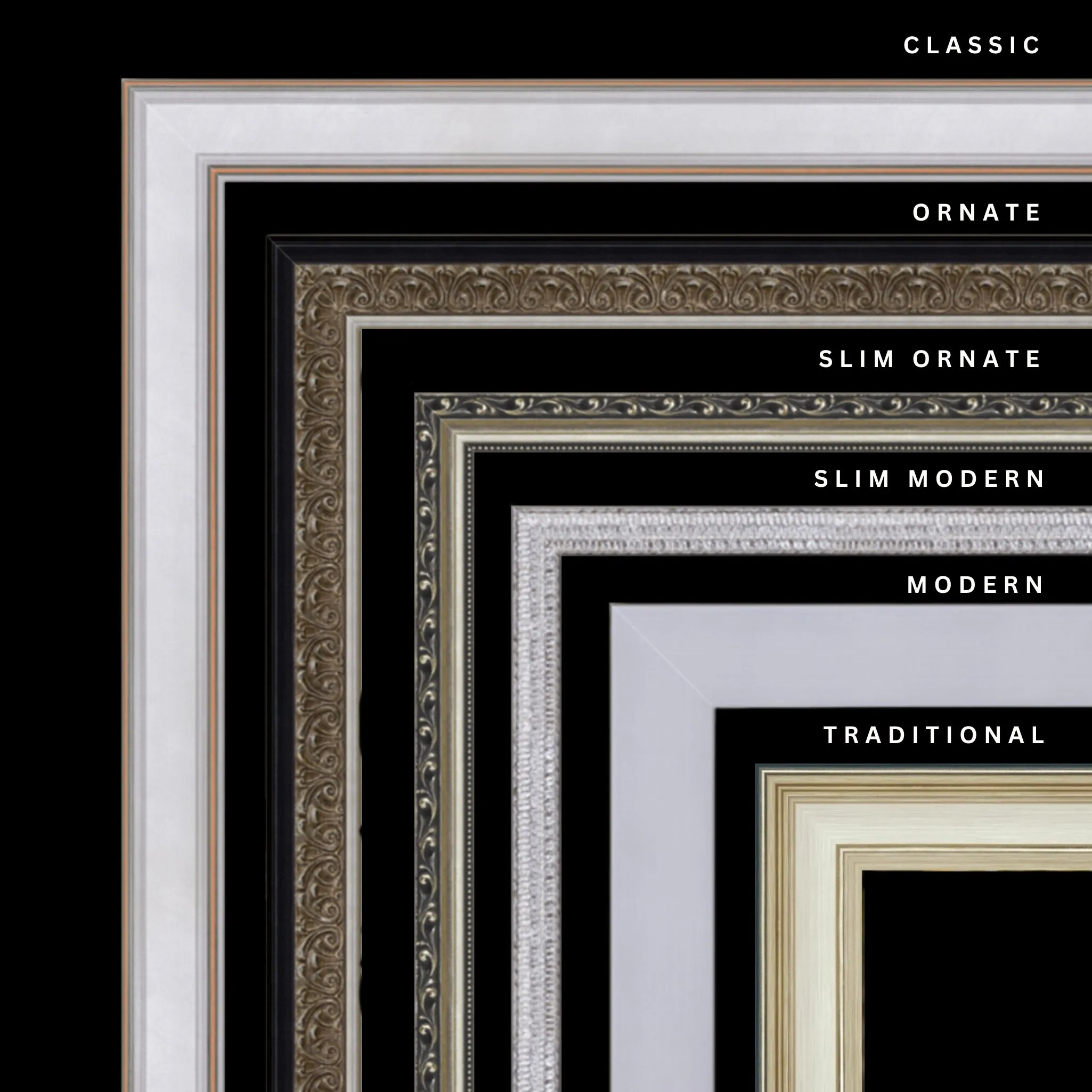 Silver 45x25 Picture Frame Ornate Traditional Classic Antique