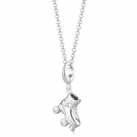 Silver Roller Skate Necklace