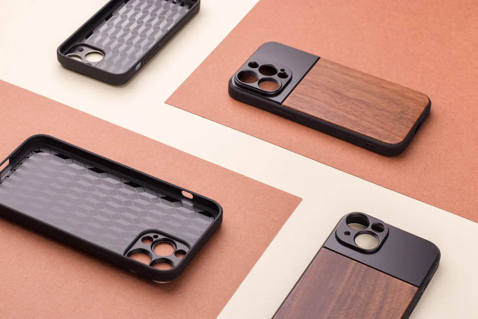Premium SKYVIK SIGNI Wooden Mobile Lens Case for iPhone 13 - Stylish, Durable, and Protective Design