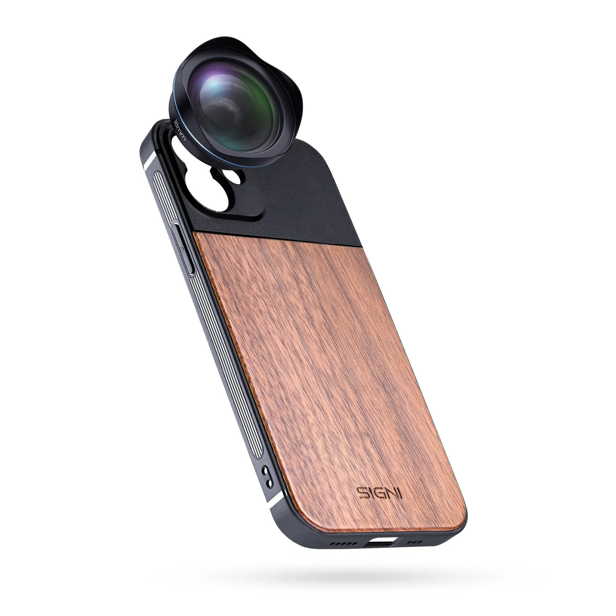 Premium SKYVIK SIGNI Wooden Mobile Lens Case for iPhone 13 - Stylish, Durable, and Protective Design