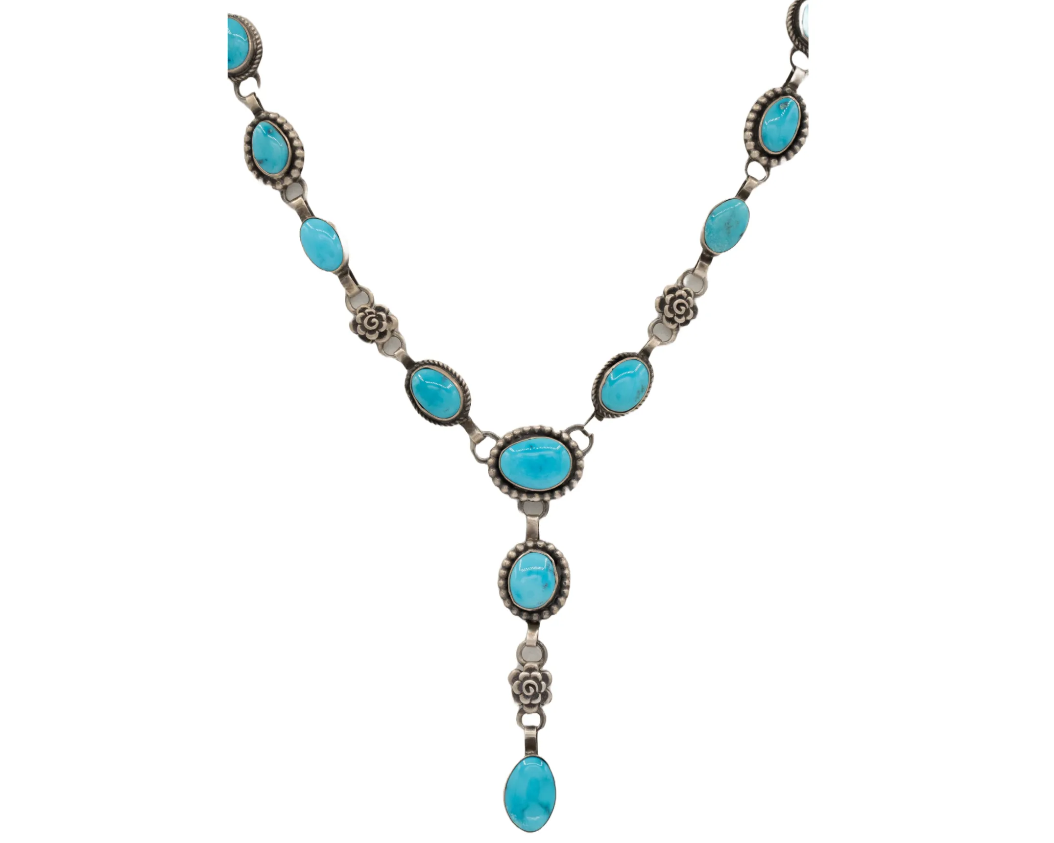 Sonoran Rose Turquoise Lariat Necklace | Etta Endito