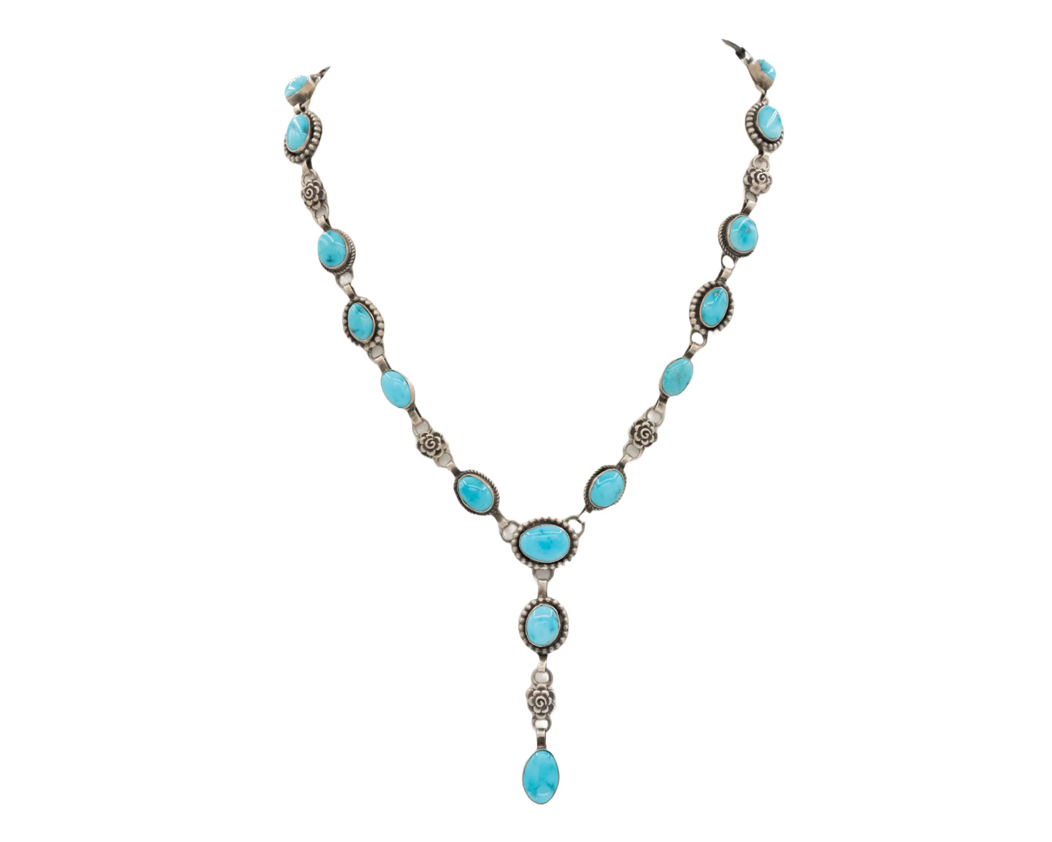 Sonoran Rose Turquoise Lariat Necklace | Etta Endito