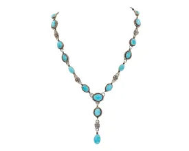 Sonoran Rose Turquoise Lariat Necklace | Etta Endito