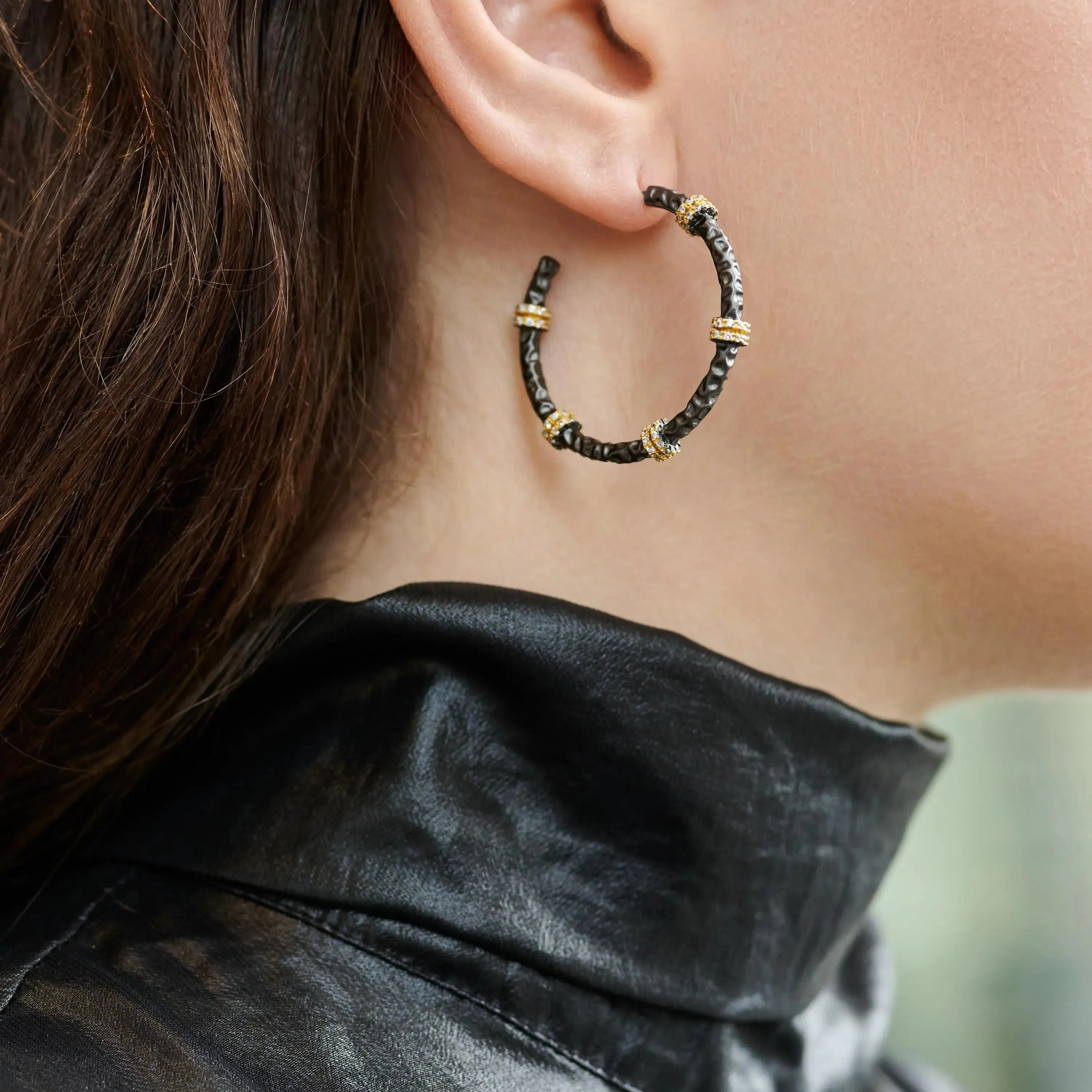 Textured Hoop Earring
