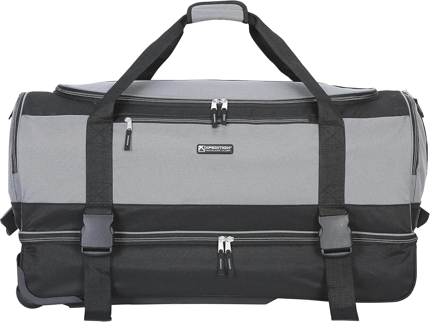 Travelers Club Pinnacle Travel Rolling Duffel Bag, Light Grey, Checked-Large 30-Inch