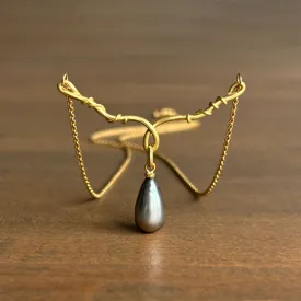 Twisted Vine Necklace with Tahitian Keshi Drop