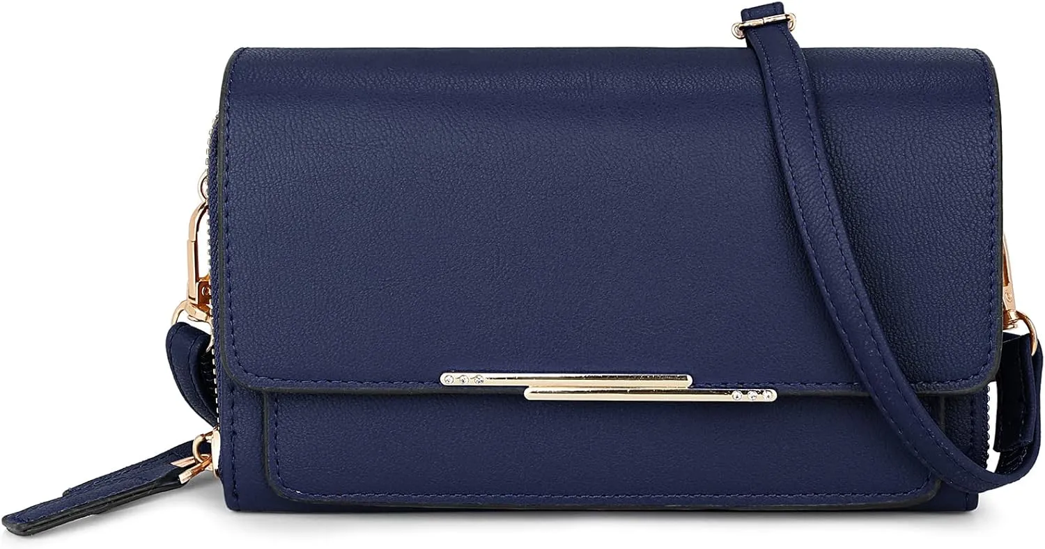 Uromee Crossbody Bags for Women Vegan Leather Cell Phone Purse Card Holder Small Wristlet Wallet Handbag