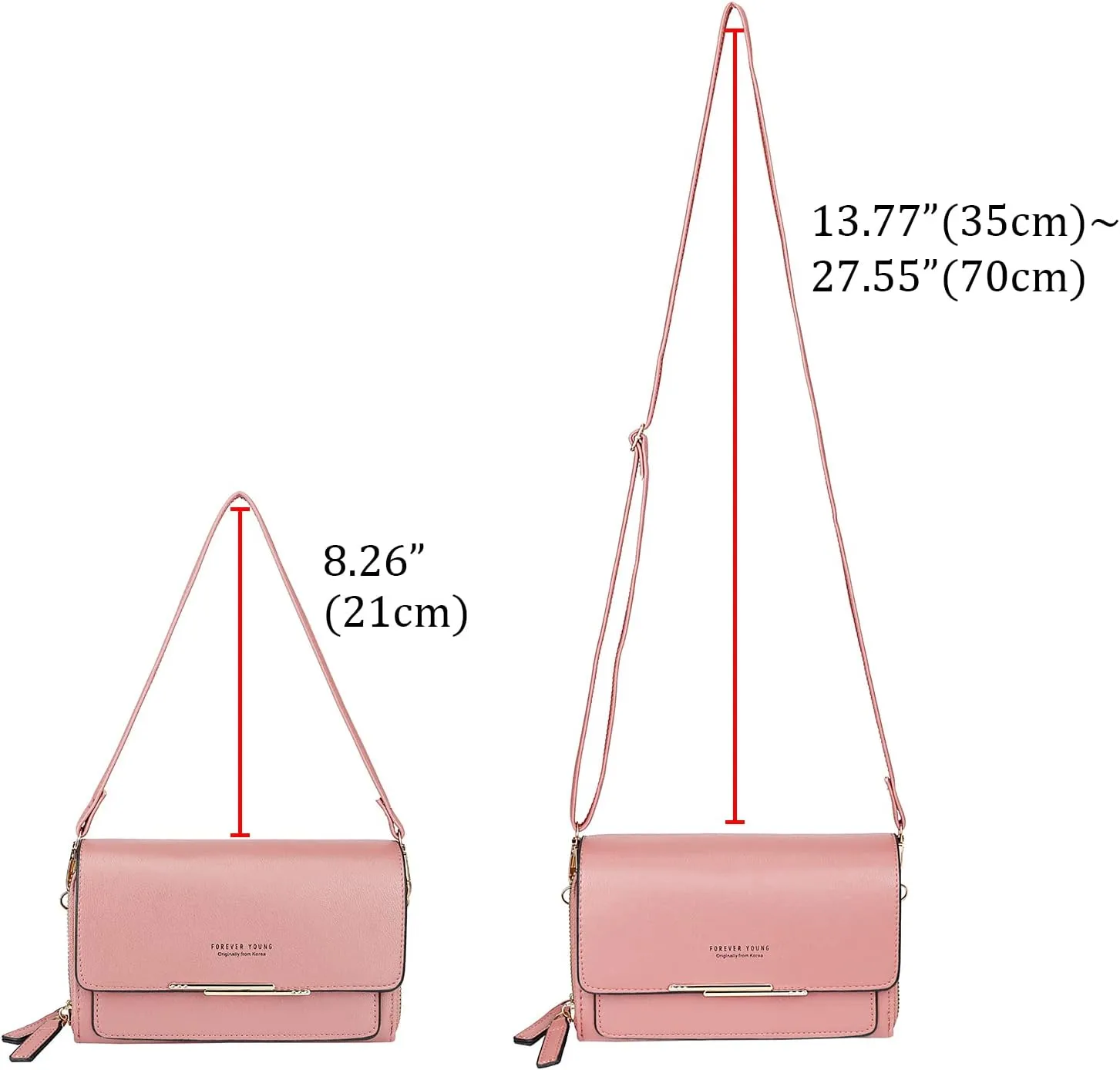 Uromee Crossbody Bags for Women Vegan Leather Cell Phone Purse Card Holder Small Wristlet Wallet Handbag