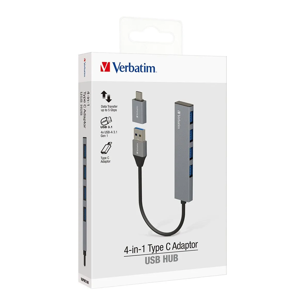 Verbatim (4-in-1) Type C Adaptor USB 3.1 Hub