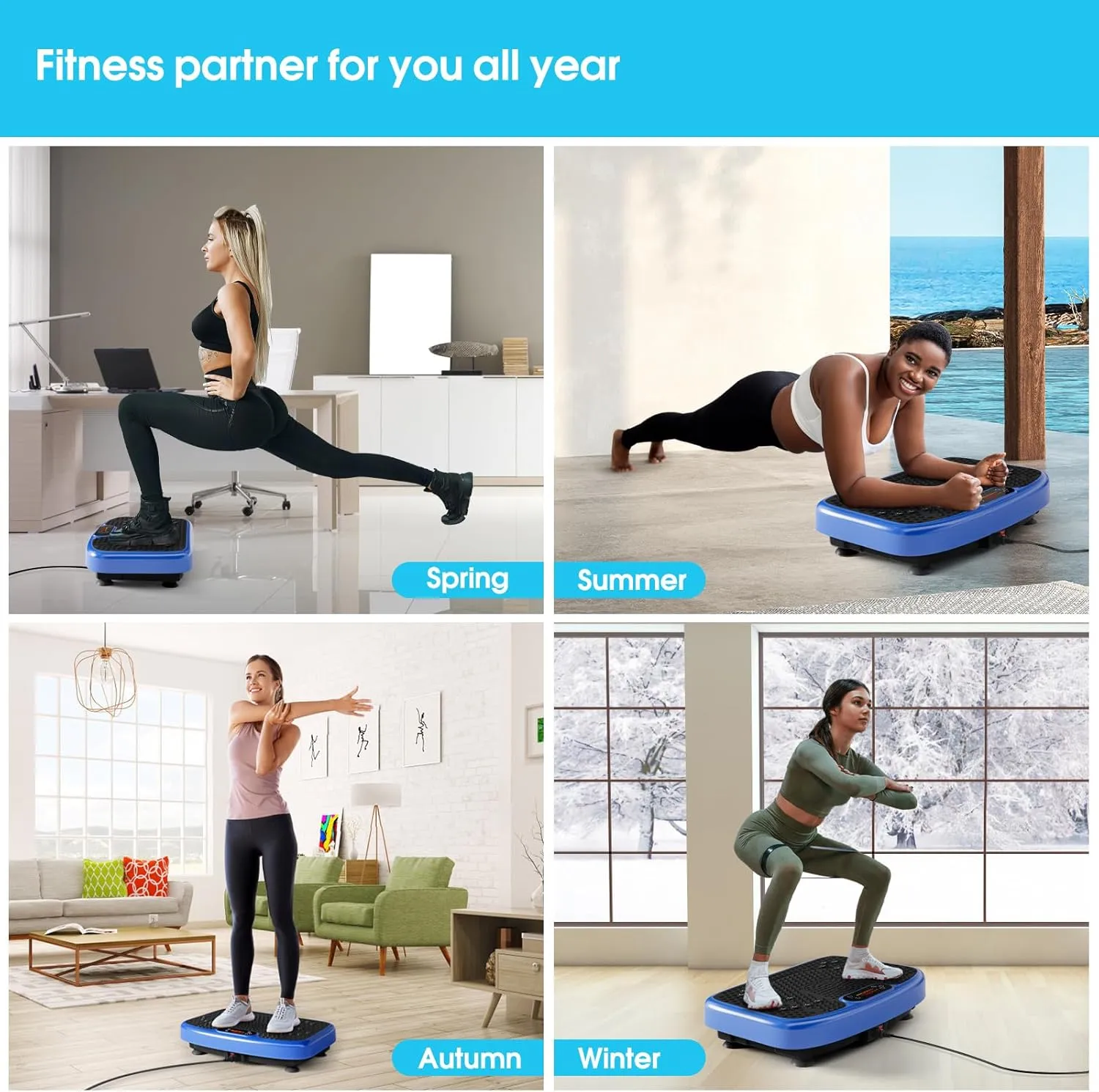 Vibration Plate Exercise Machine for Lymphatic Drainage Weight Loss,SoftGym Power Vibration Plate 300-400 Lbs Capacity Full Whole Body Workout Vibration Platform,Waver Vibration Plate for Home Fitness