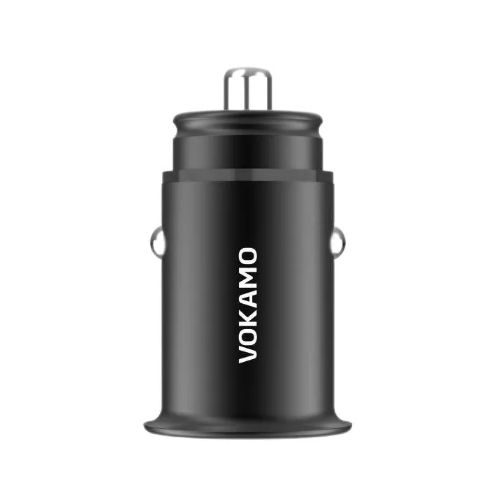 VOKAMO Car Charger Small 4.8A Metal USB Car Charger Fast Car Charge Adapter(Dual USB Ports)