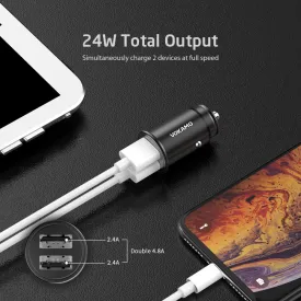 VOKAMO Car Charger Small 4.8A Metal USB Car Charger Fast Car Charge Adapter(Dual USB Ports)