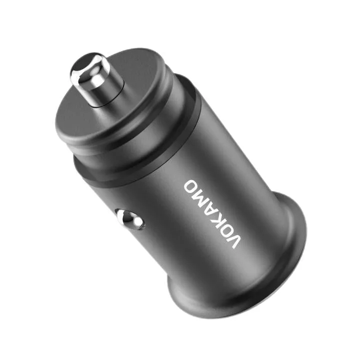 VOKAMO Car Charger Small 4.8A Metal USB Car Charger Fast Car Charge Adapter(Dual USB Ports)