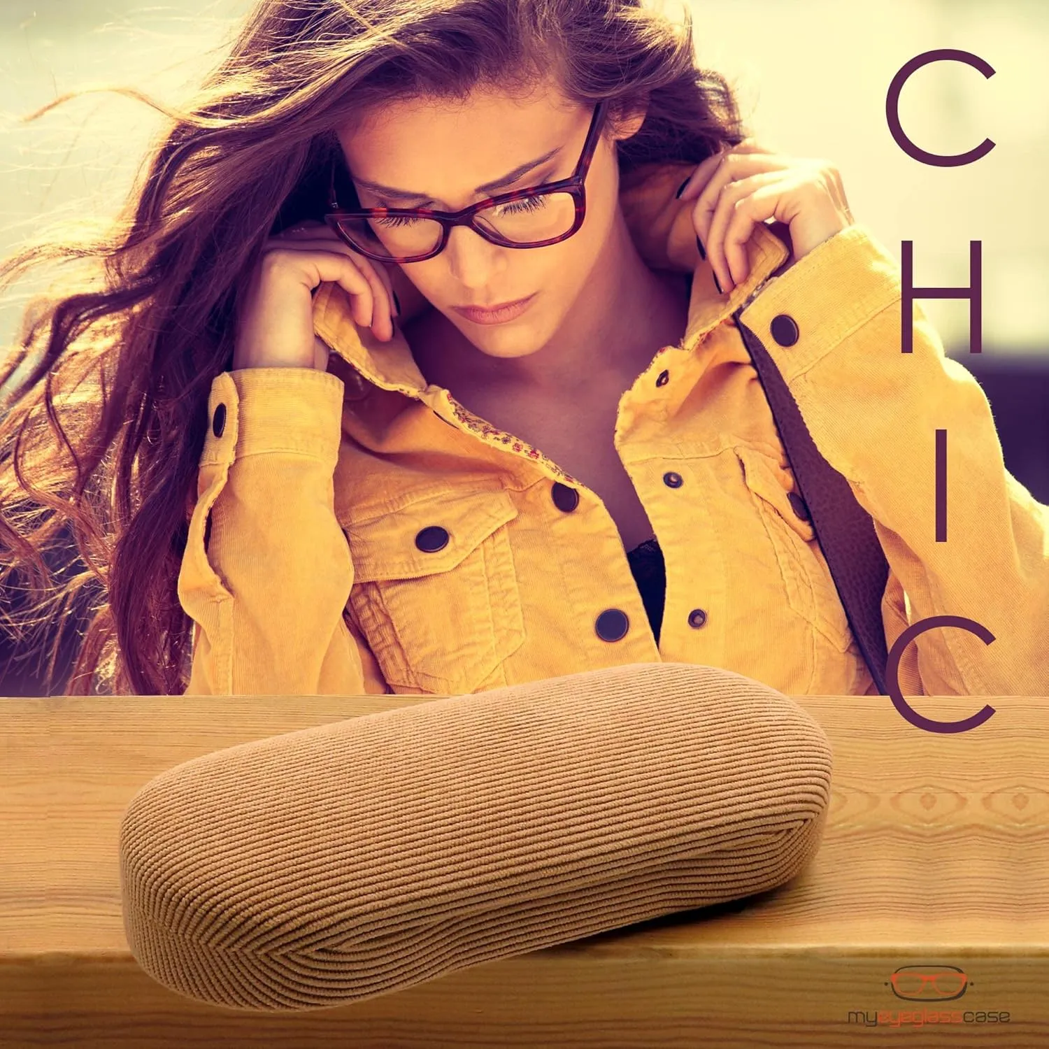 Women Glasses Case, Hard Shell Eyeglass Holder, Protective with lip for easy openning with drawstring pouch and cloth