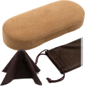 Women Glasses Case, Hard Shell Eyeglass Holder, Protective with lip for easy openning with drawstring pouch and cloth