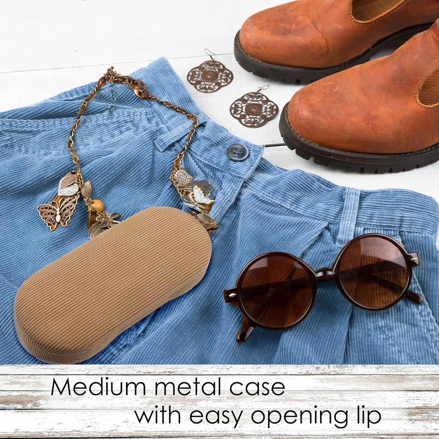 Women Glasses Case, Hard Shell Eyeglass Holder, Protective with lip for easy openning with drawstring pouch and cloth