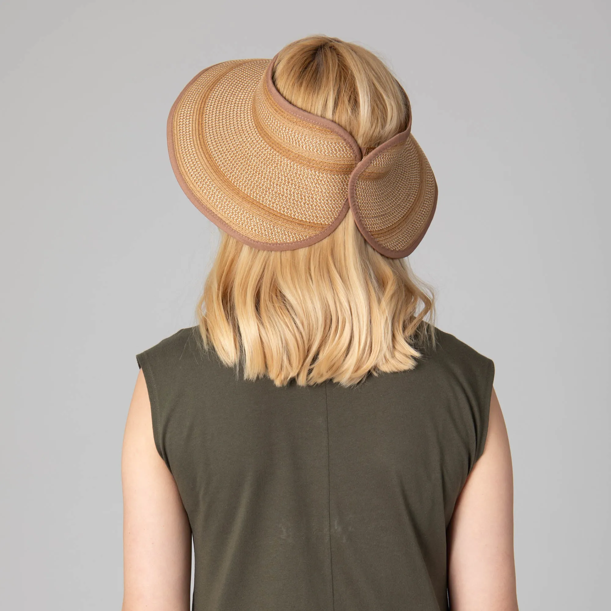Women's Neutral Colored Ultrabraided Large Brim Packable Visor