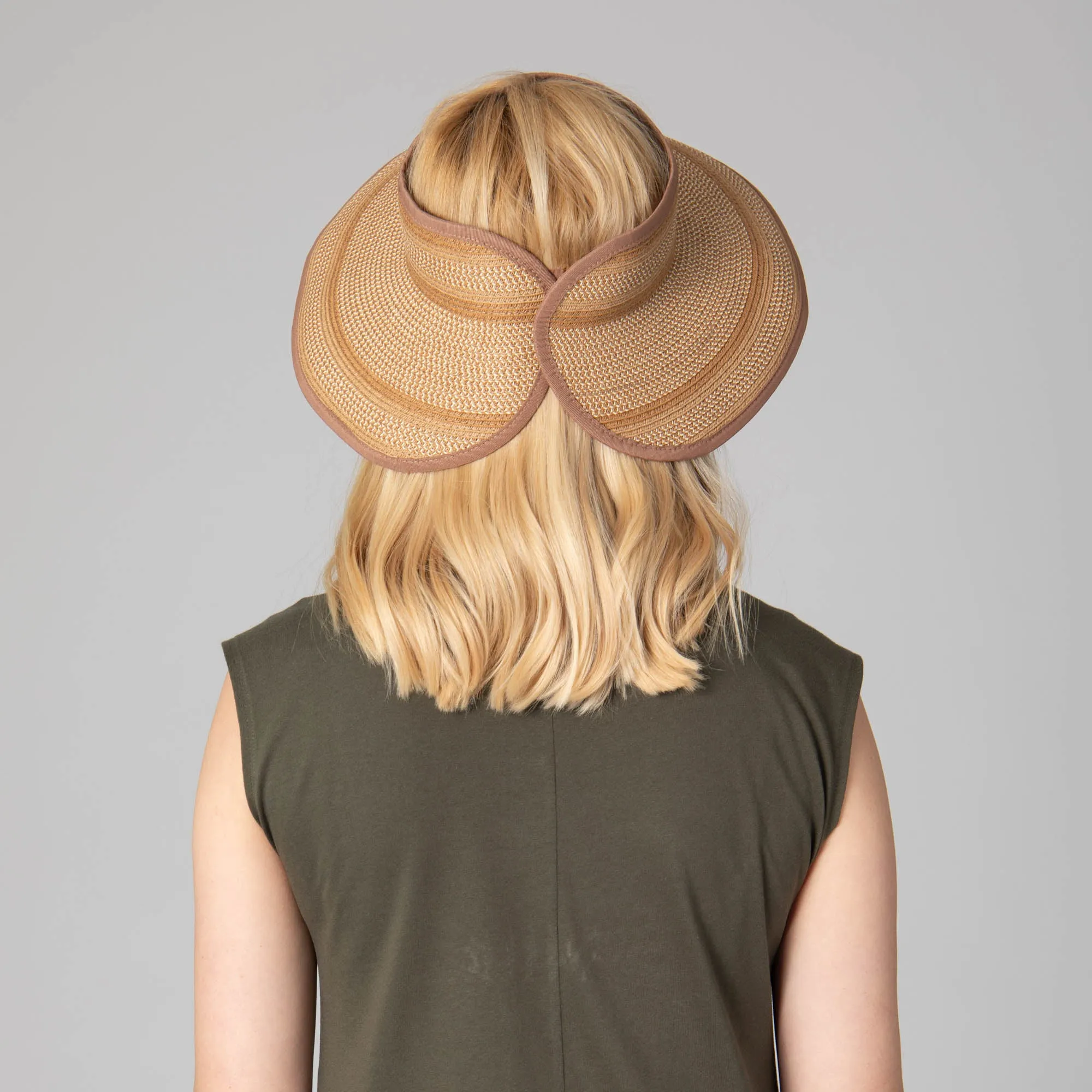 Women's Neutral Colored Ultrabraided Large Brim Packable Visor