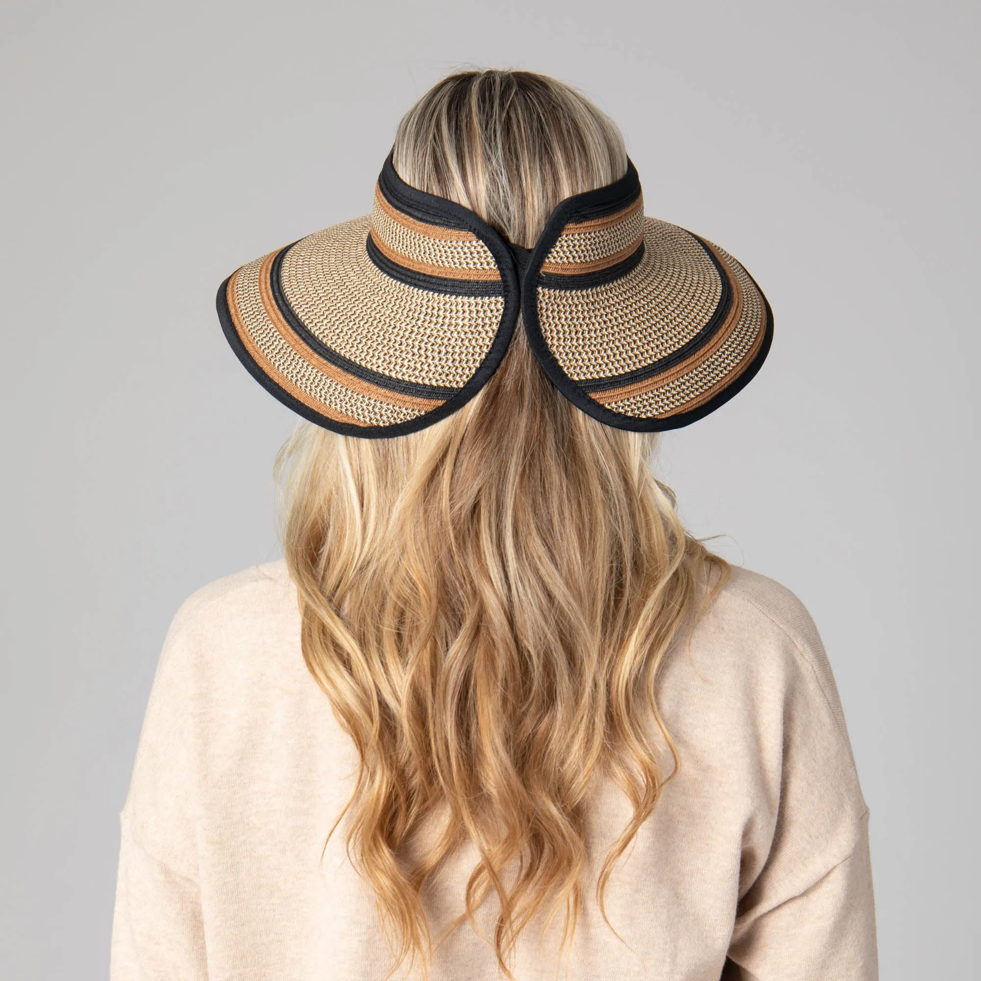 Women's Neutral Colored Ultrabraided Large Brim Packable Visor