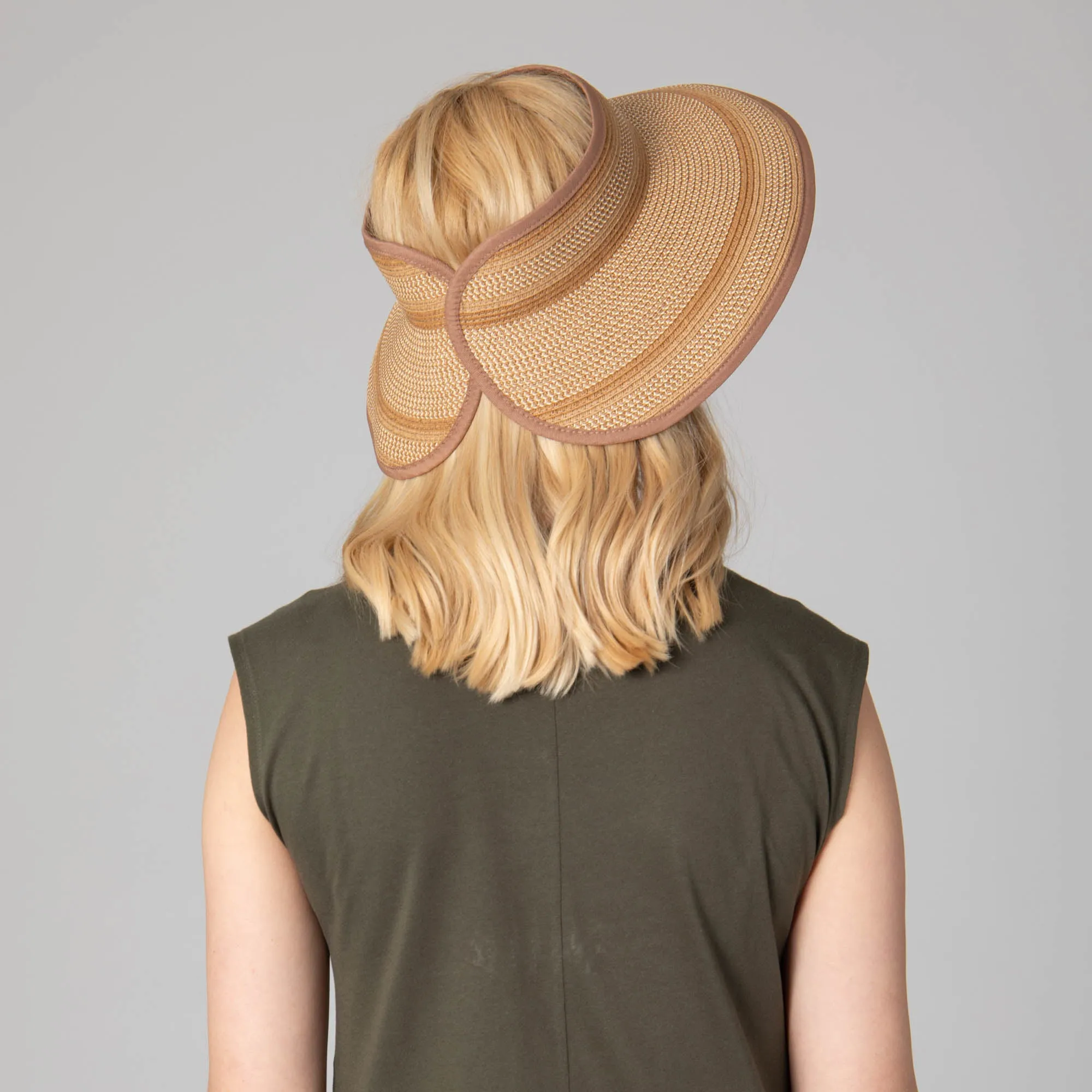 Women's Neutral Colored Ultrabraided Large Brim Packable Visor