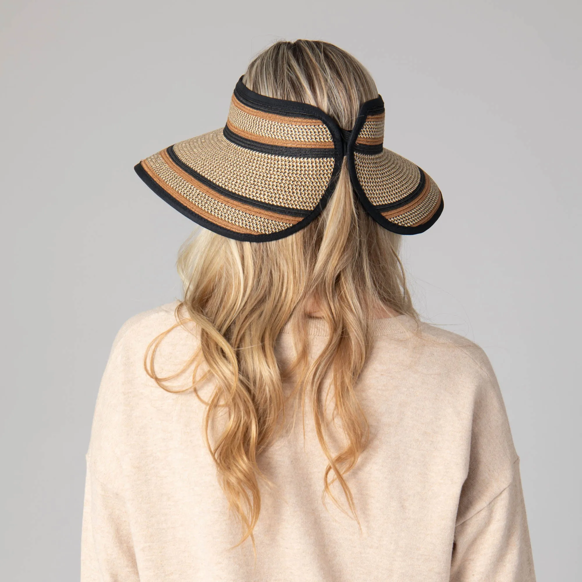 Women's Neutral Colored Ultrabraided Large Brim Packable Visor