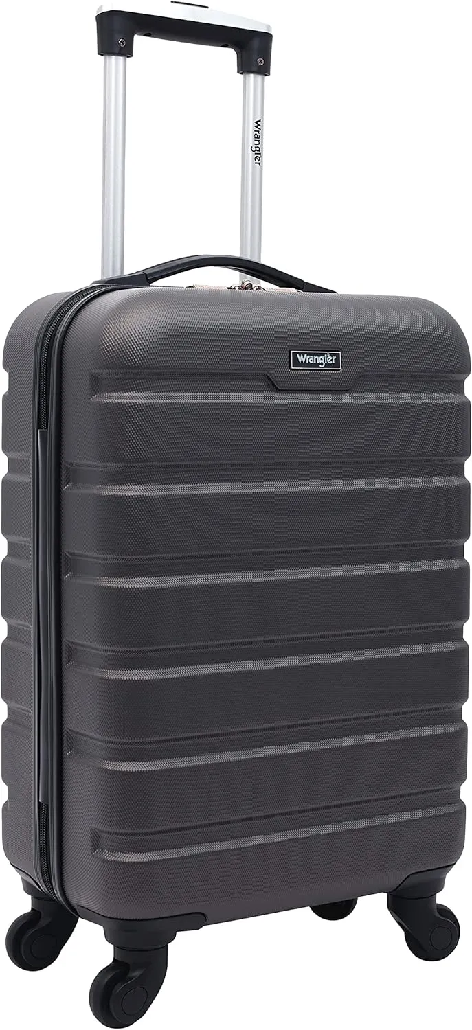 Wrangler Hardside Spinner Carry-On Luggage, Charcoal, 22-Inch